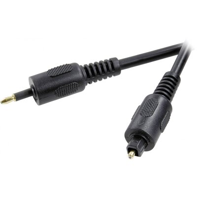 Digitális optikai audio kábel, 1x 3,5 mm-es optikai dugó - 1x Toslink dugó, 1 m, fekete, Speaka Professional