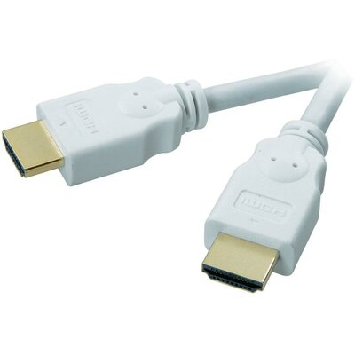 Nagy sebességű HDMI kábel dugó/dugó, 1,5 m, fehér, SpeaKa Professional 50215