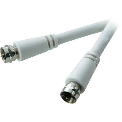 SAT antenna kábel, F dugó/dugó, 7,5 m, csillapítás: > 90 dB, fehér, SpeaKa Professional