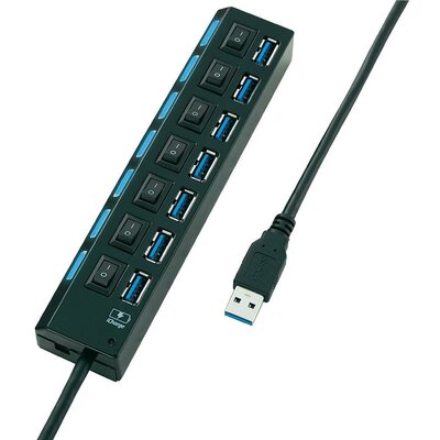 USB Hub, USB elosztó kapcsolható 7 részes töltő USB3.0 Conrad
